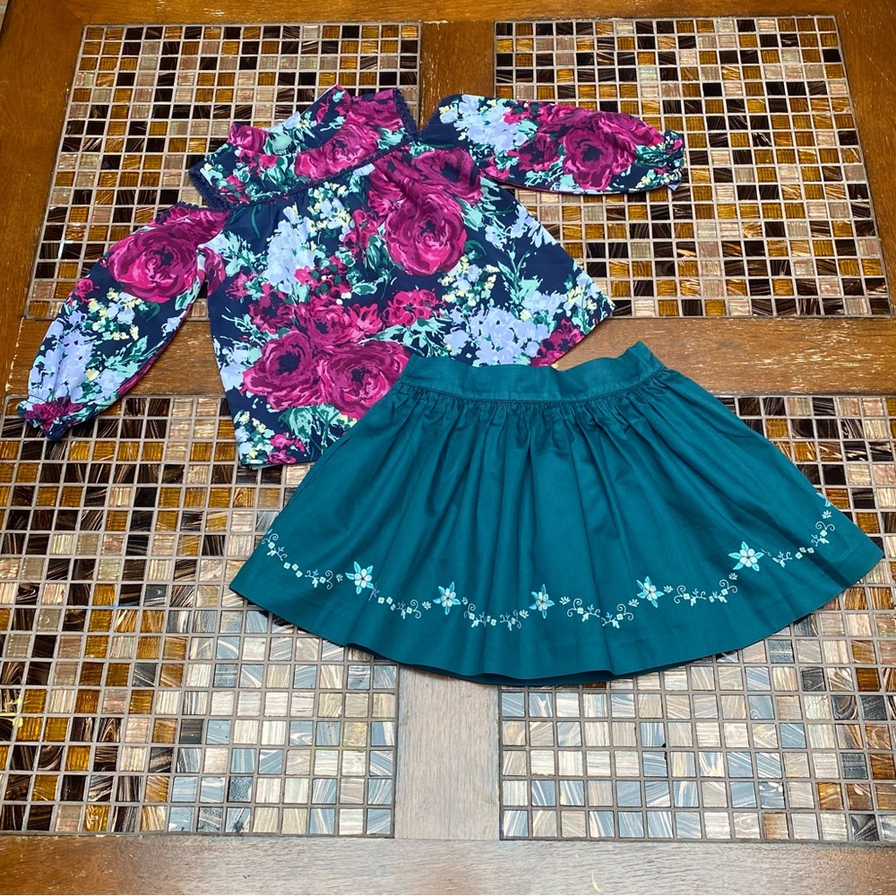 Janie and Jack Floral Girls Set